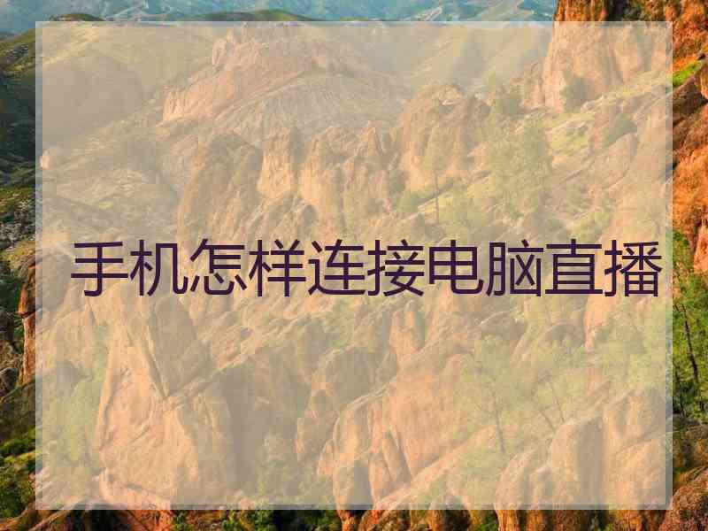 手机怎样连接电脑直播
