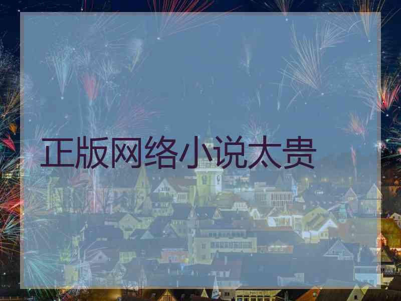 正版网络小说太贵