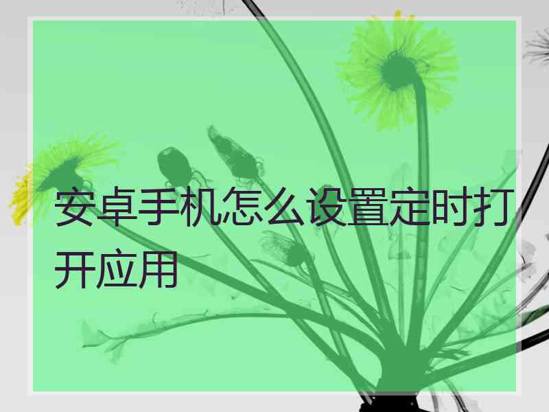 安卓手机怎么设置定时打开应用