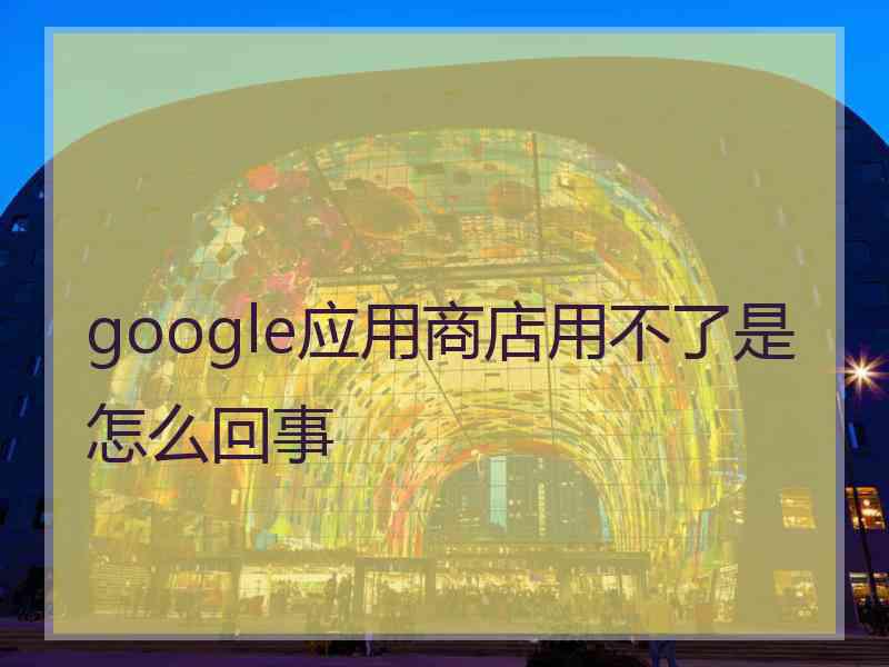 google应用商店用不了是怎么回事