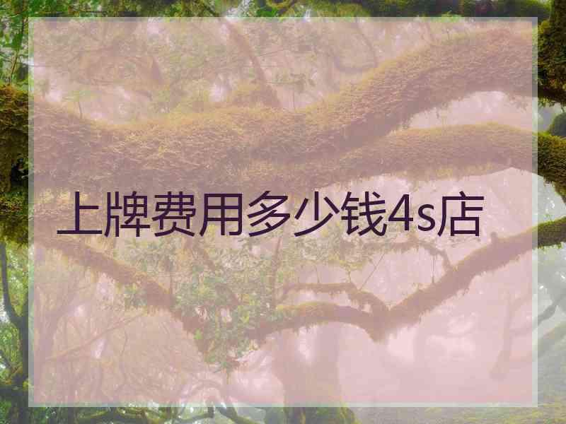 上牌费用多少钱4s店