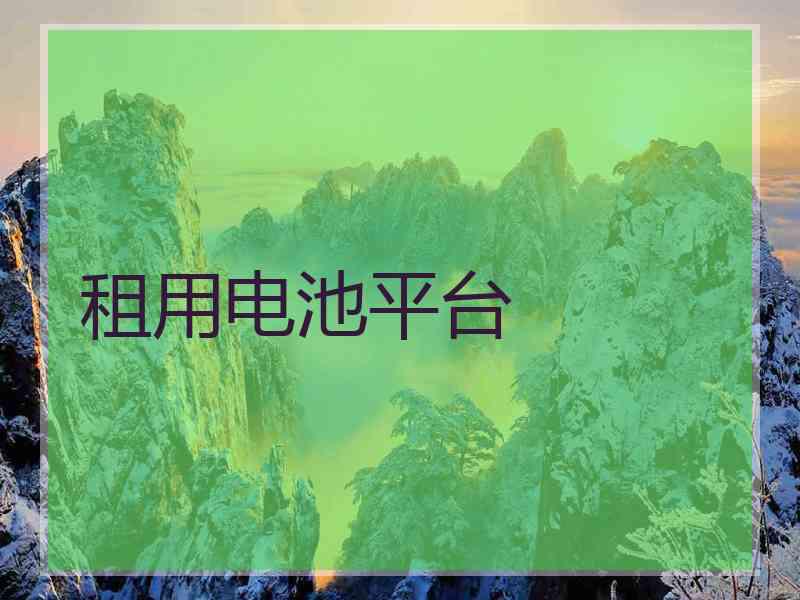 租用电池平台