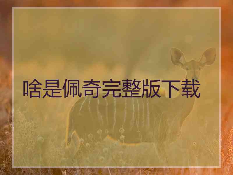 啥是佩奇完整版下载