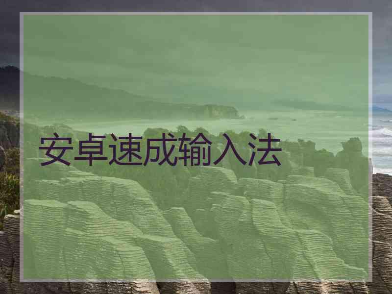 安卓速成输入法