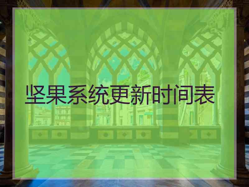 坚果系统更新时间表