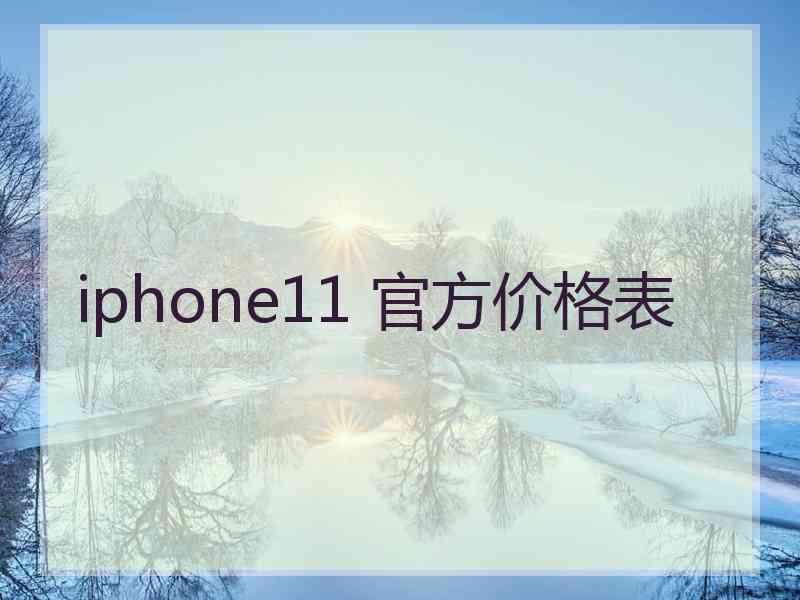 iphone11 官方价格表