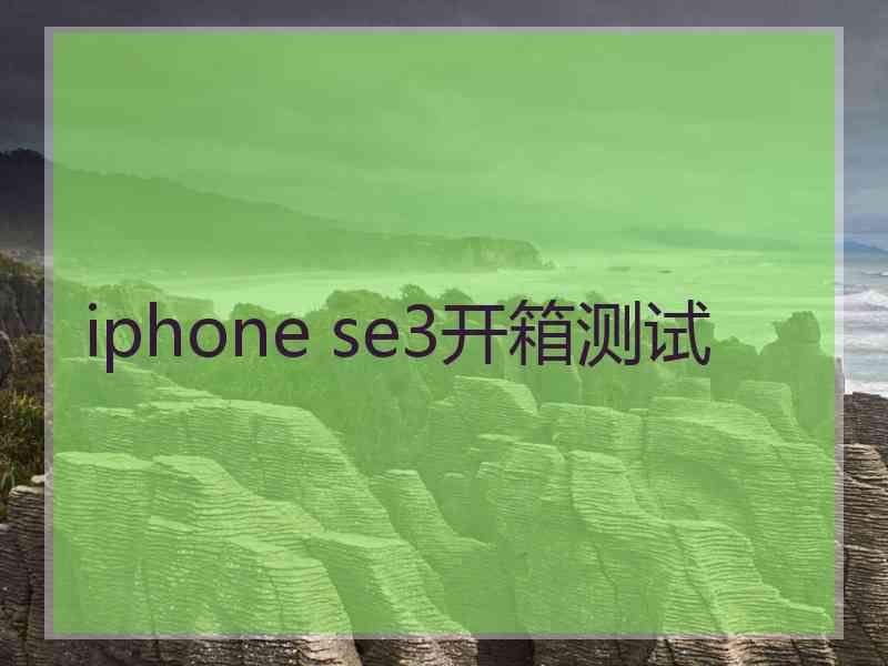 iphone se3开箱测试