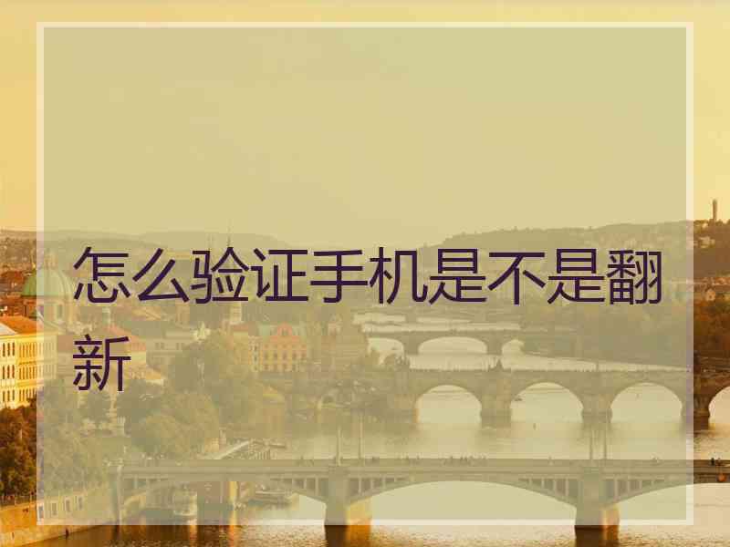 怎么验证手机是不是翻新