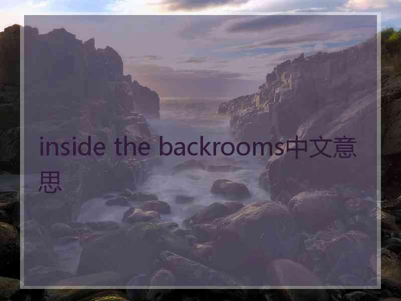inside the backrooms中文意思