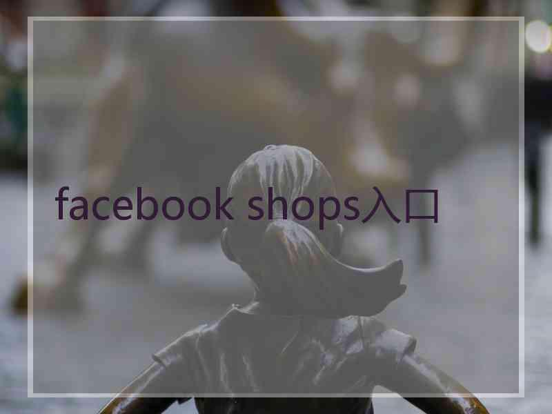 facebook shops入口