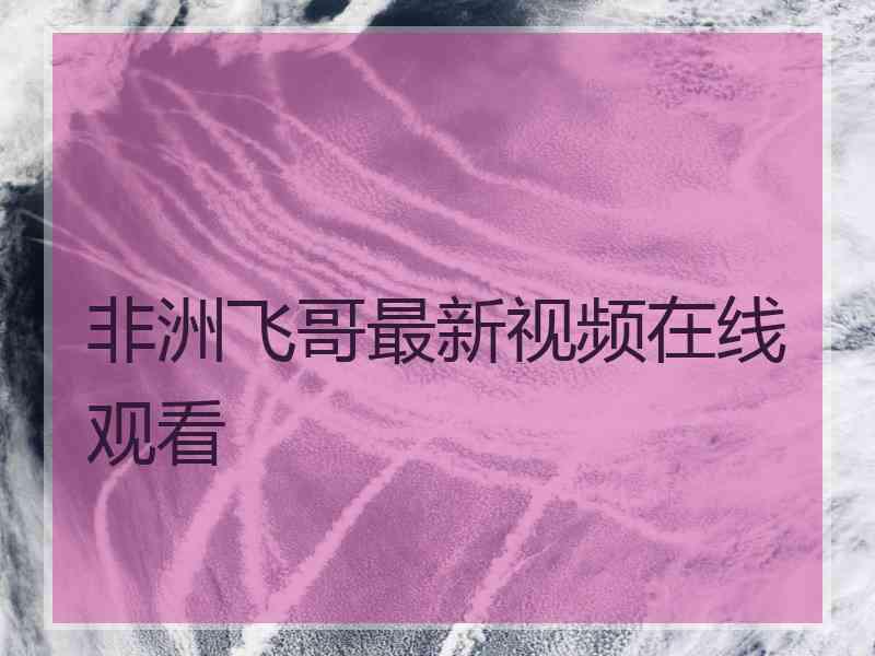 非洲飞哥最新视频在线观看