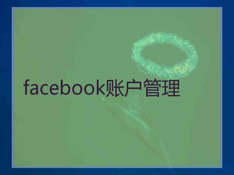 facebook账户管理