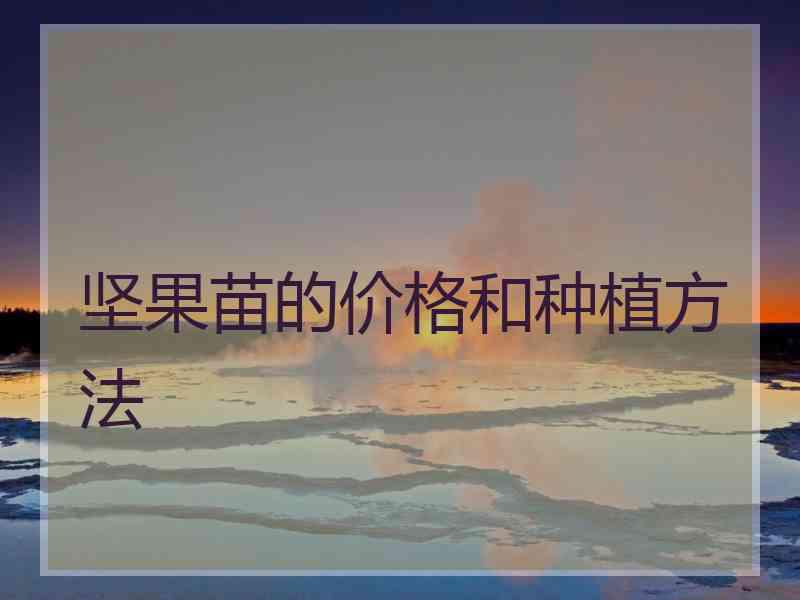 坚果苗的价格和种植方法