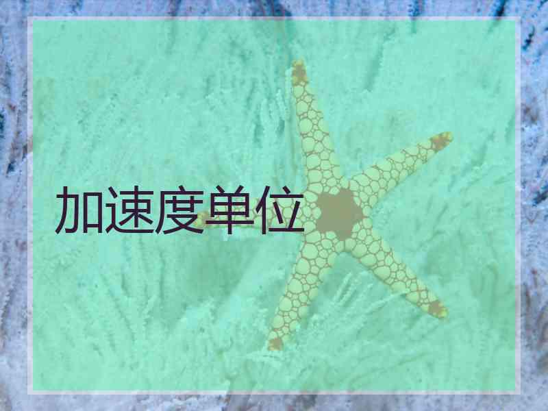 加速度单位