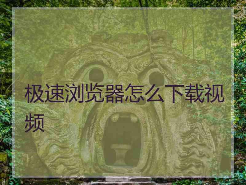 极速浏览器怎么下载视频