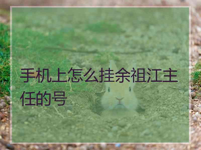手机上怎么挂余祖江主任的号