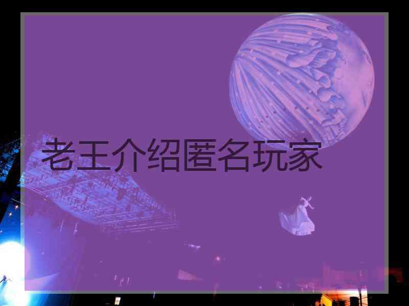老王介绍匿名玩家