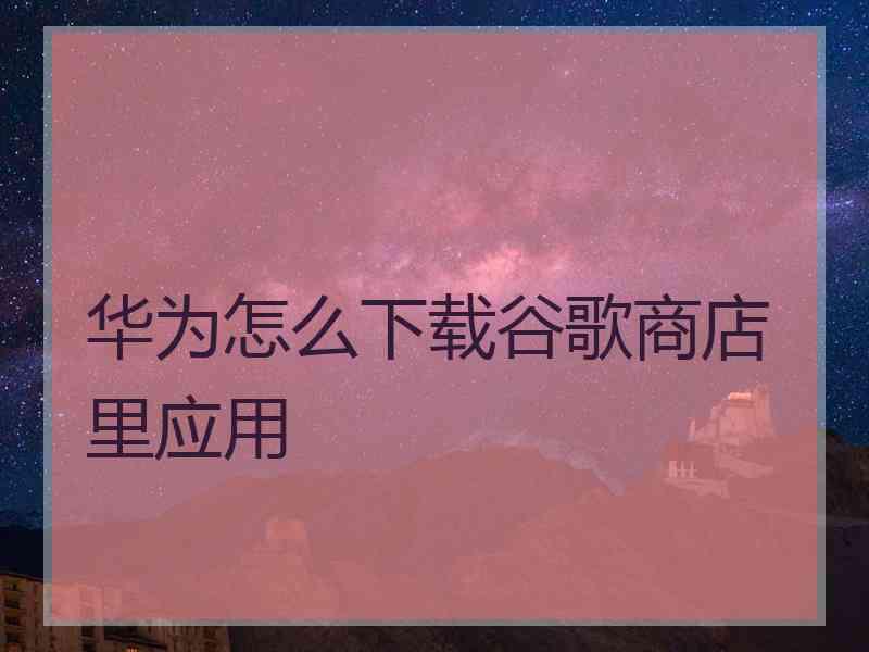 华为怎么下载谷歌商店里应用