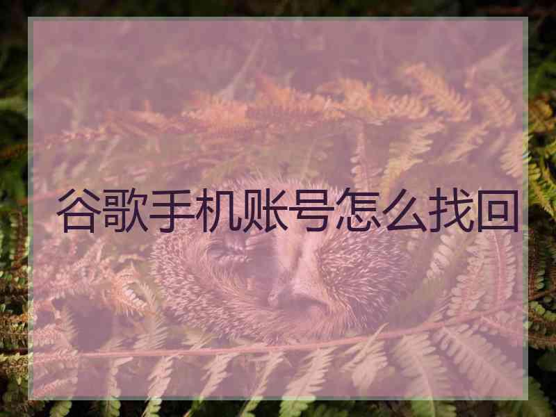 谷歌手机账号怎么找回