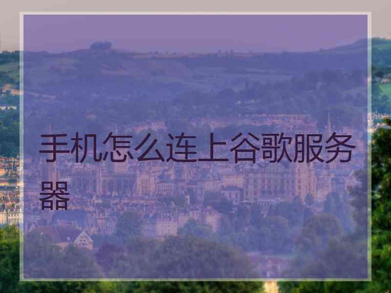 手机怎么连上谷歌服务器