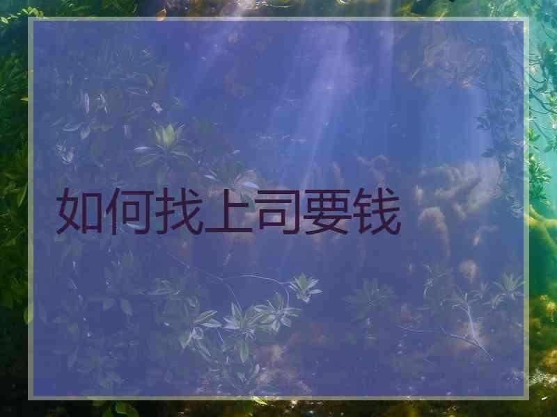 如何找上司要钱