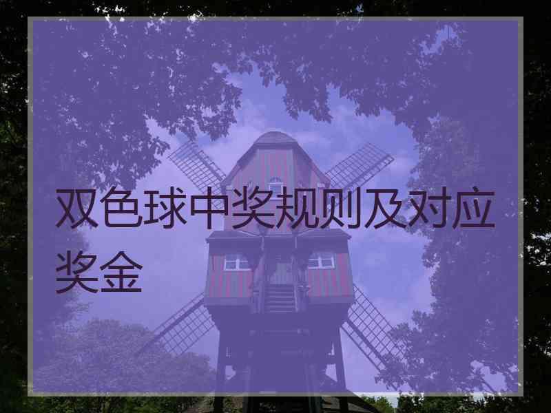 双色球中奖规则及对应奖金