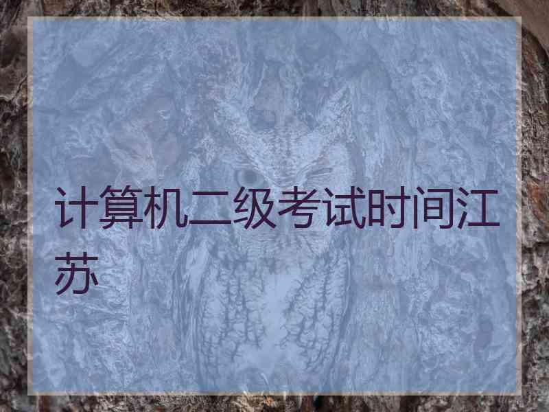 计算机二级考试时间江苏