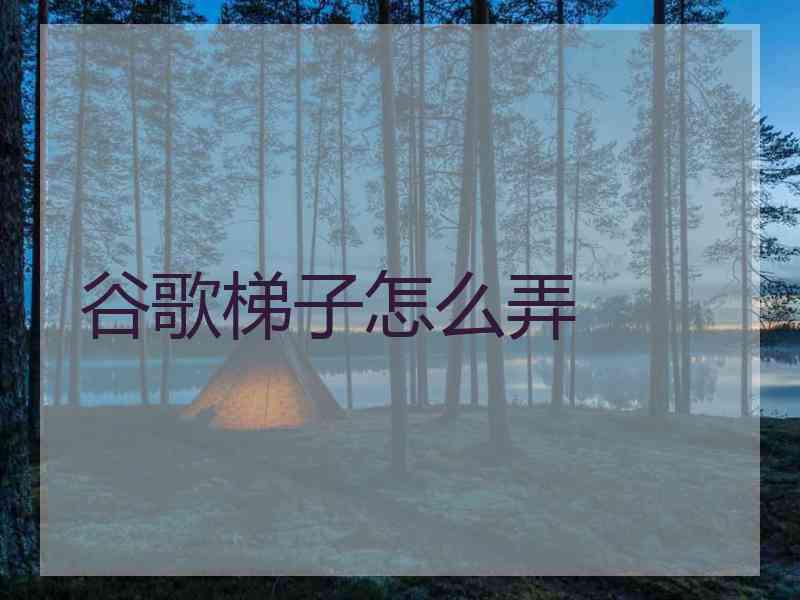 谷歌梯子怎么弄