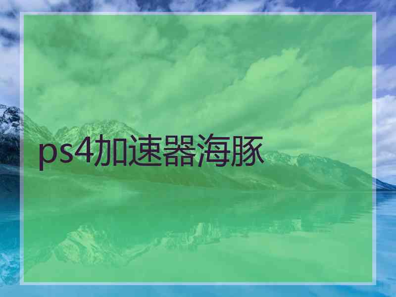 ps4加速器海豚