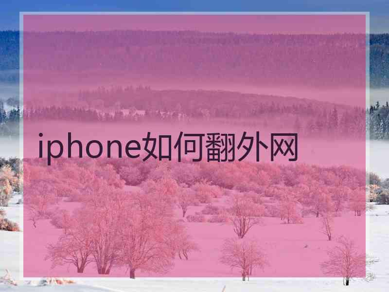 iphone如何翻外网