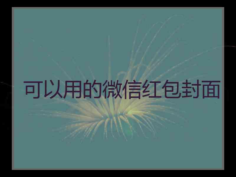 可以用的微信红包封面