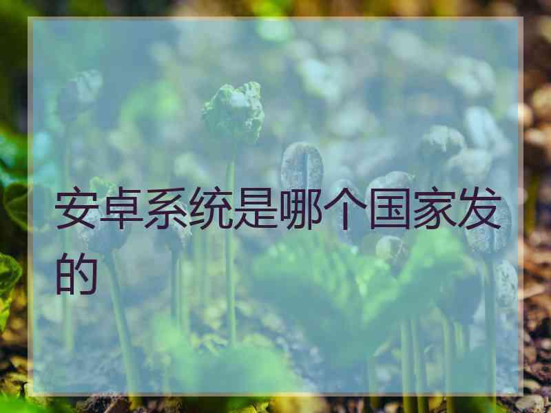 安卓系统是哪个国家发的