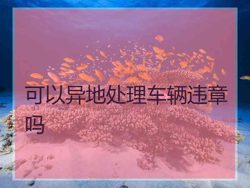 可以异地处理车辆违章吗