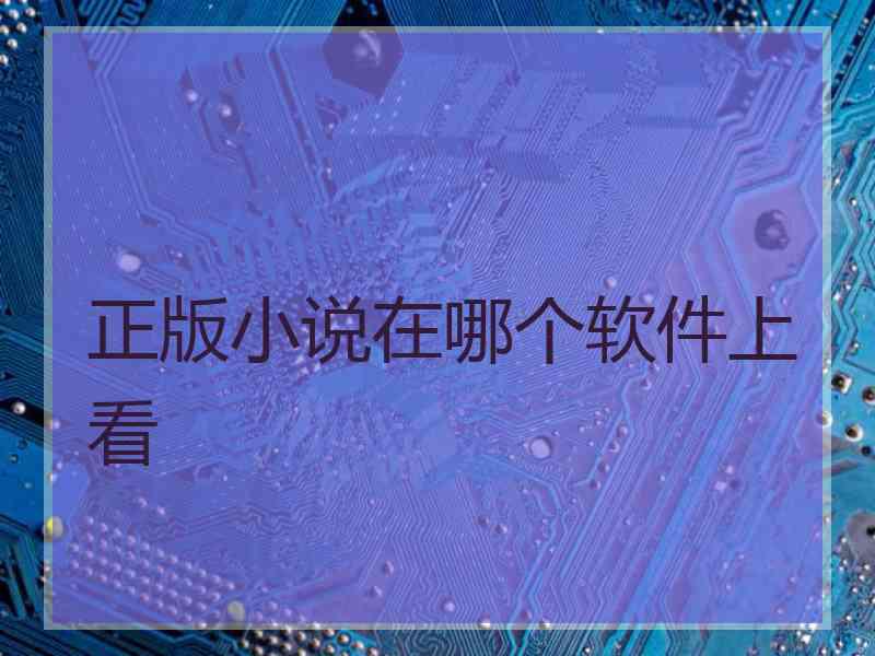 正版小说在哪个软件上看