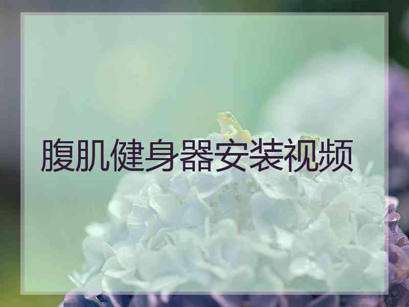 腹肌健身器安装视频