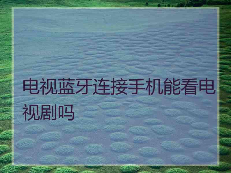 电视蓝牙连接手机能看电视剧吗