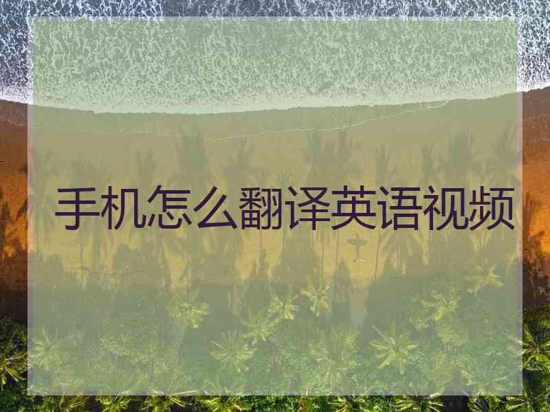 手机怎么翻译英语视频