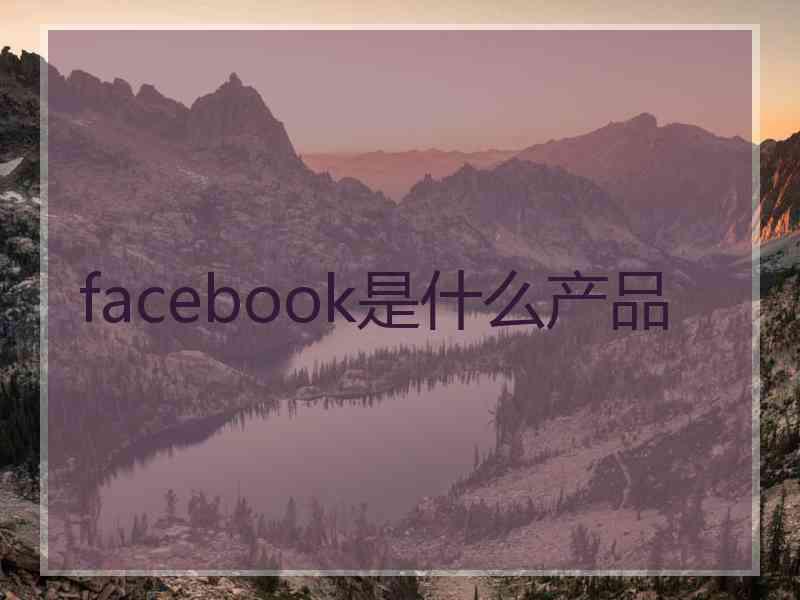 facebook是什么产品