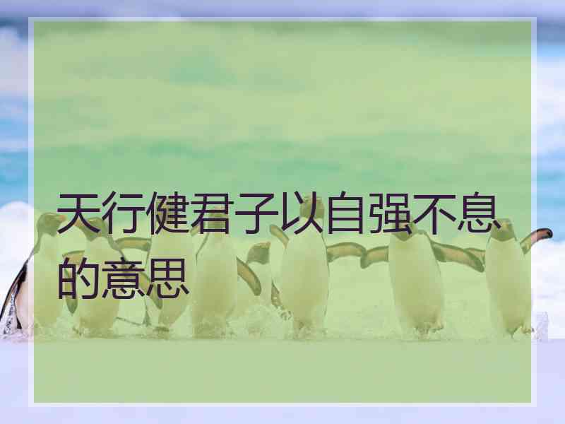 天行健君子以自强不息的意思
