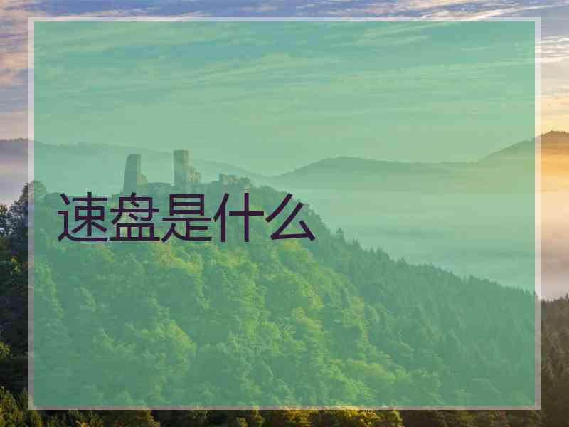 速盘是什么