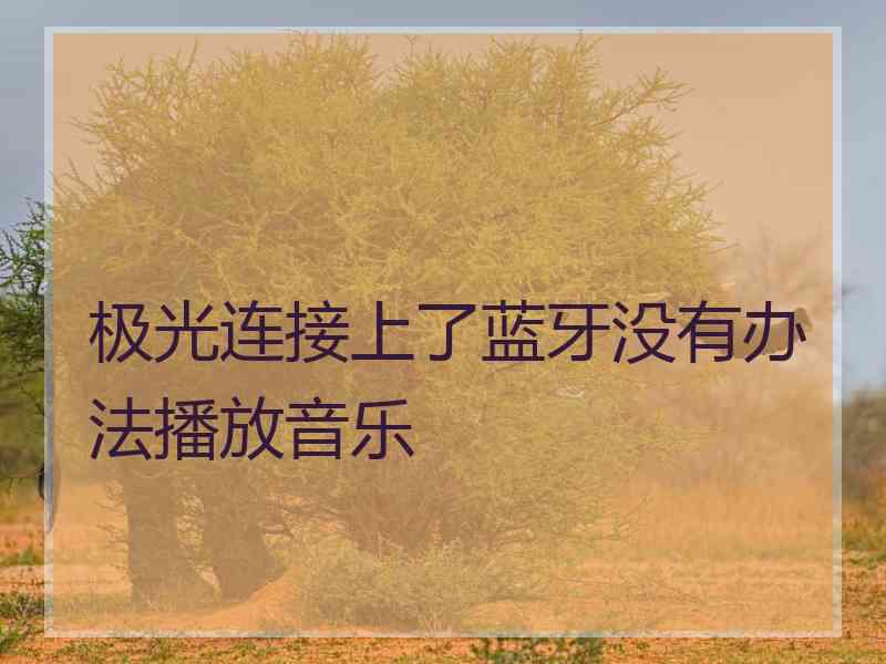 极光连接上了蓝牙没有办法播放音乐