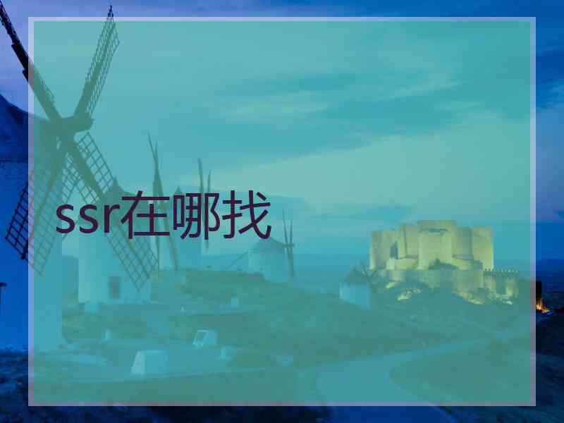 ssr在哪找