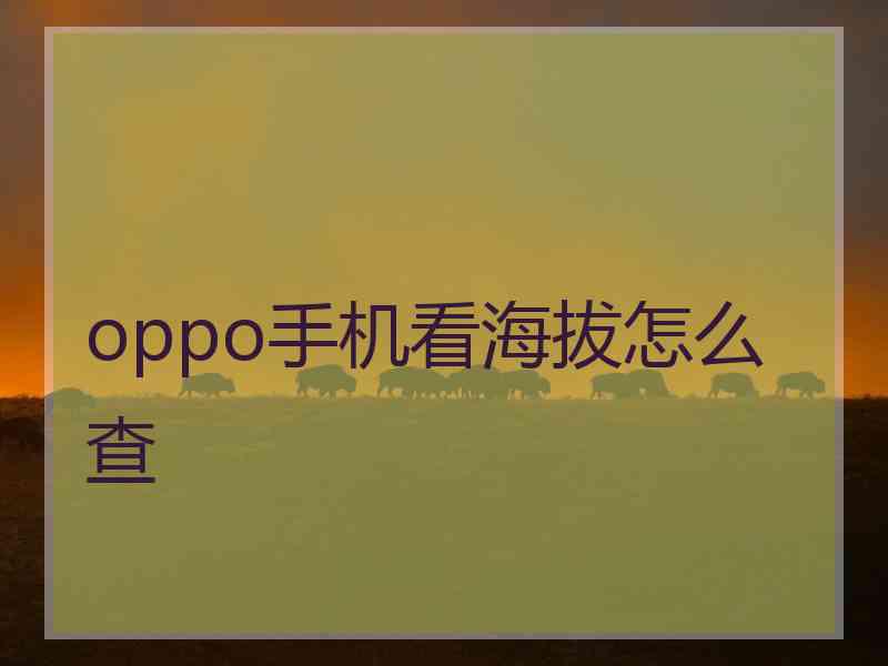 oppo手机看海拔怎么查