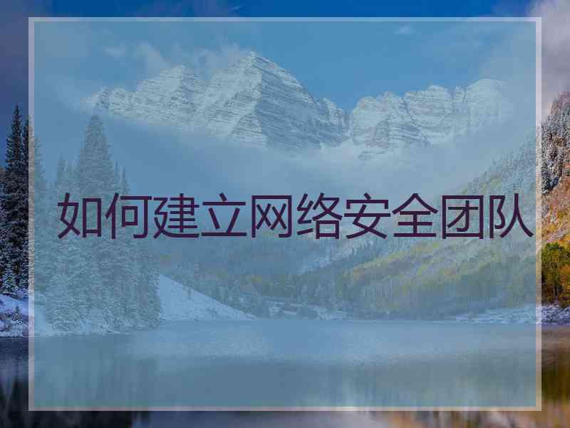 如何建立网络安全团队
