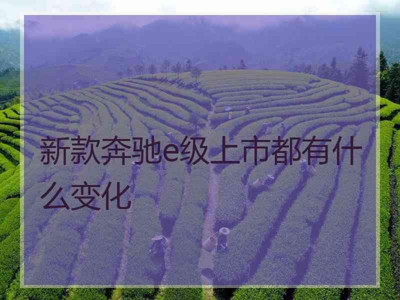 新款奔驰e级上市都有什么变化