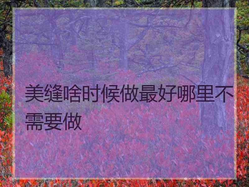 美缝啥时候做最好哪里不需要做