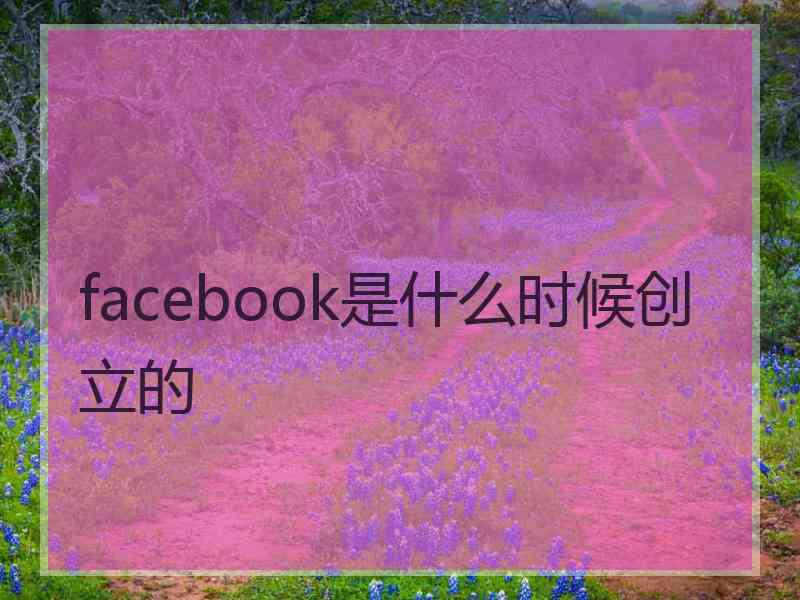 facebook是什么时候创立的