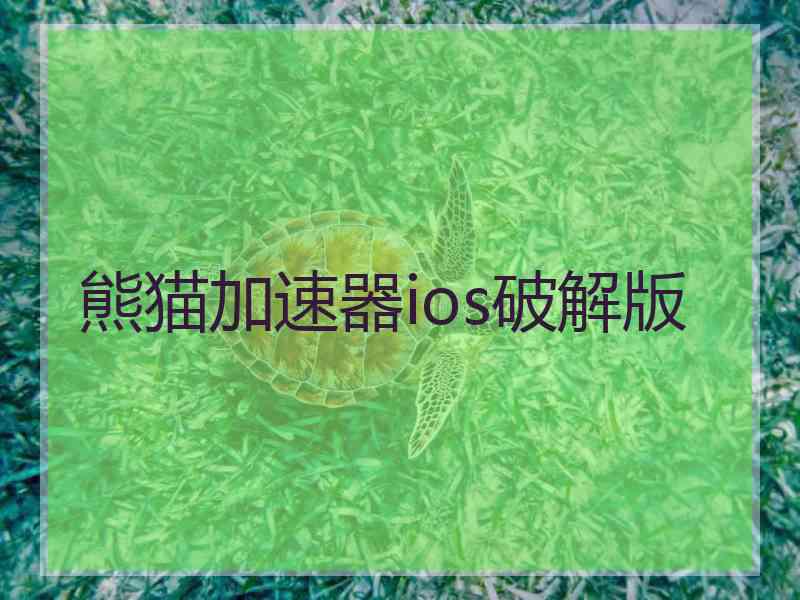 熊猫加速器ios破解版