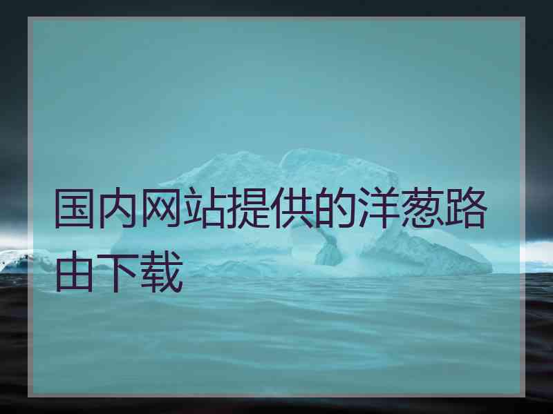 国内网站提供的洋葱路由下载