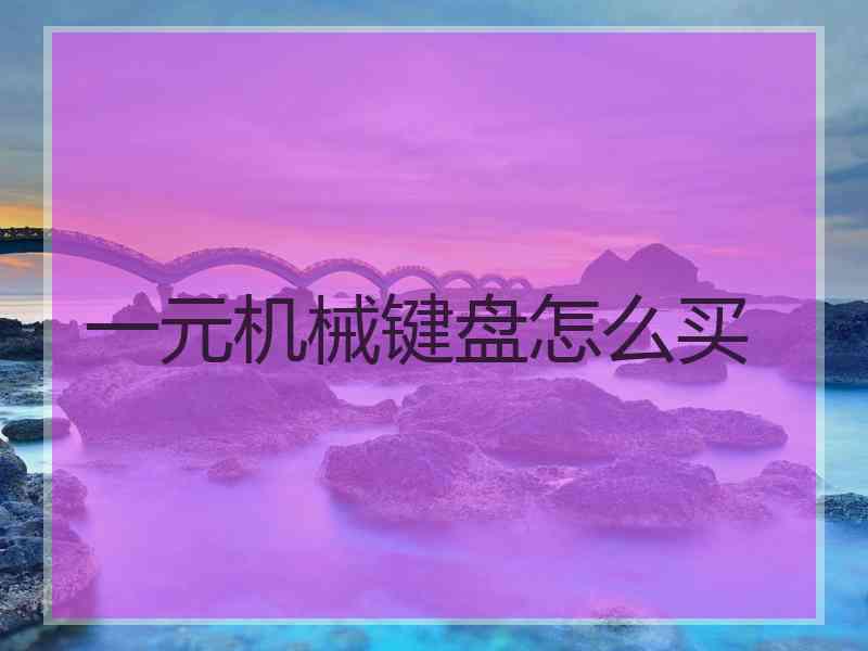 一元机械键盘怎么买